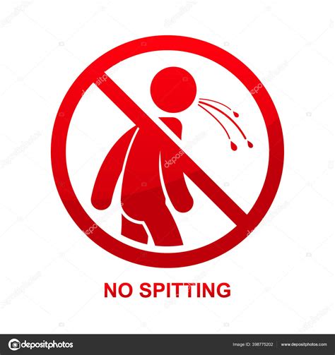 Spitting Sign Isolated White Background Vector Illustration Stock