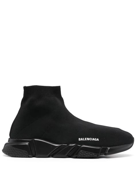 Balenciaga Speed Knitted Sneakers Black Farfetch Ao