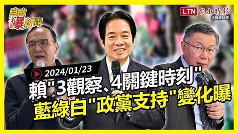 自由爆新聞》藍綠白政黨支持度曝變化！賴清德迎3觀察､4關鍵時刻！下雪寒流抖音 Youtube