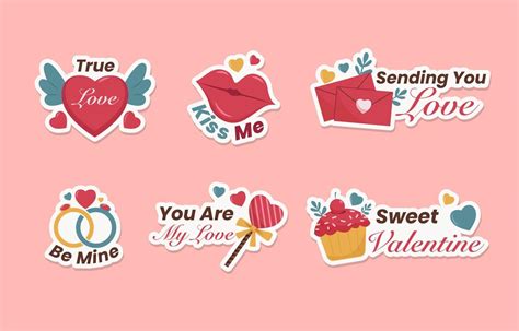 Valentine Chat Stickers Set 17791797 Vector Art At Vecteezy