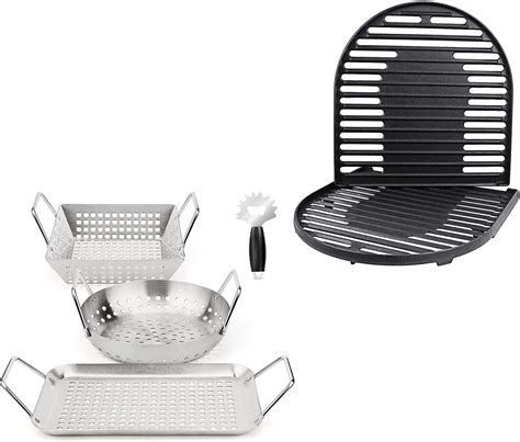 Amazon Uniflasy Cast Iron Grill Cooking Grates Pack Grill