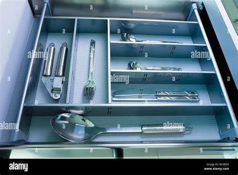 Kitchen Utensils In A Drawer Stock Photo Alamy