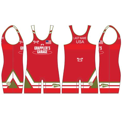 Grapplers Garage Custom Red Singlet 2024 Myhouse Sports Gear