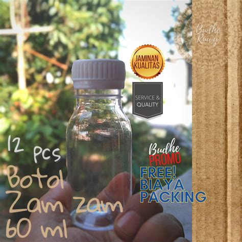 Jual BOTOL PLASTIK MINI ZAM ZAM 60 80 ML PAKET 12 PCS 1 LUSIN