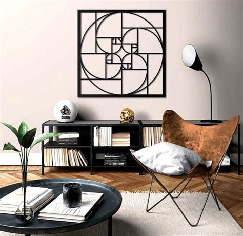 Aplique De Parede Vazado Mdf Sequencia Fibonacci Quadro Decorativo