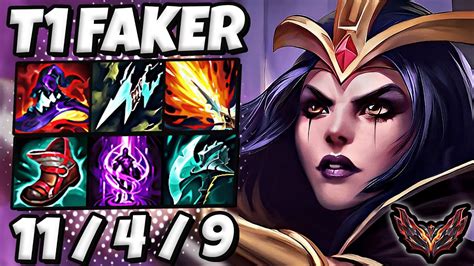 T1 Faker Leblanc Vs Ahri MID Triple Kill Korea Grandmaster Patch 13