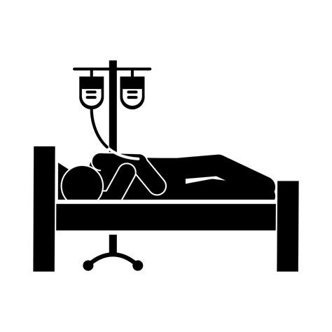 Coronavirus Covid 19 Sick Person In Bed Hospital With Iv Stand Medicine