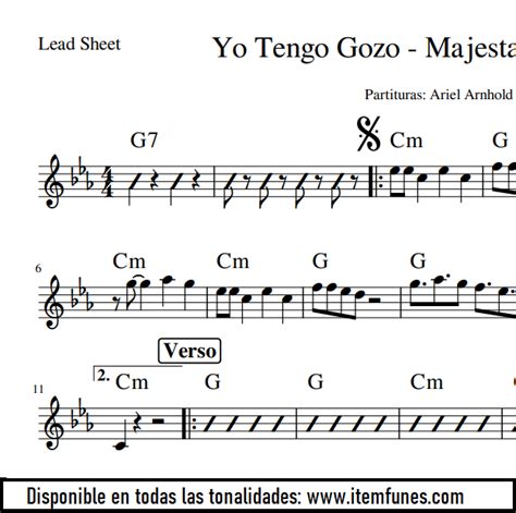 Yo Tengo Gozo Majestad Lead Sheet Charts Partituras Acordes