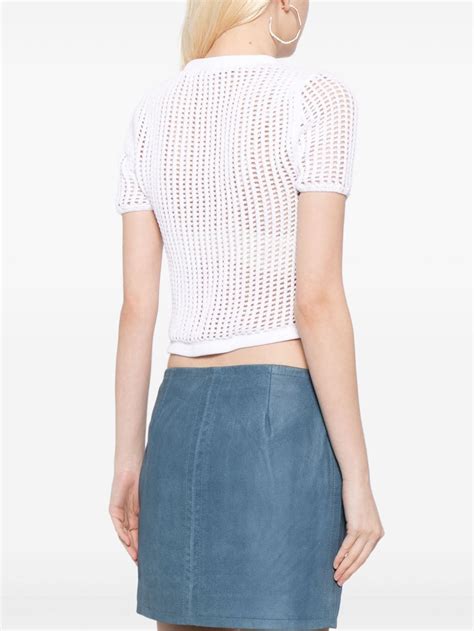 Alexander Wang Open Knit Cropped Top White FARFETCH