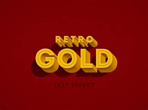 3D Gold Retro Text Effect Free Download | Resource Boy