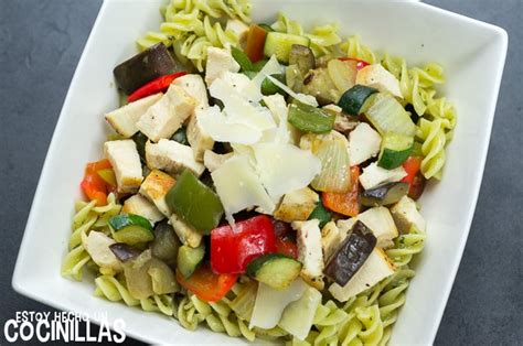 Receta De Ensalada De Pasta Al Pesto Con Pollo Y Verduras