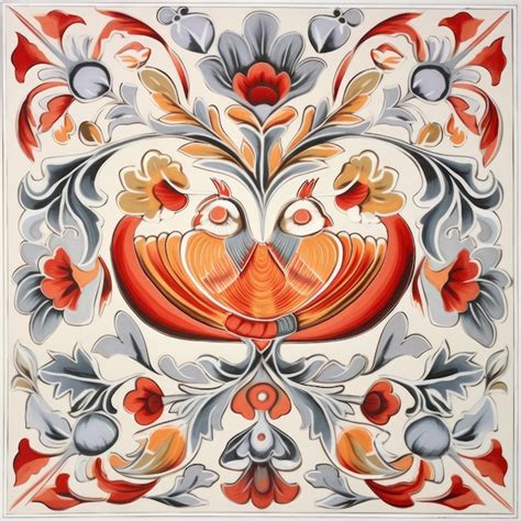 Premium AI Image | floral seamless tile pattern ornate ornament gzhel ...