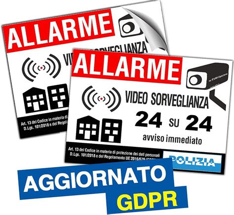 Evm Pz Cartello Videosorveglianza Allarme Area Videosorvegliata In