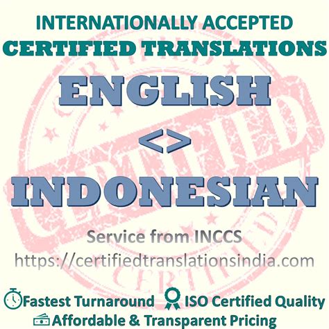 English To Indonesian Birth Certificate Certified Translation Certified