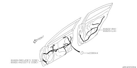 Subaru Outback Cord Door Front Passenger Electrical 81821al10b