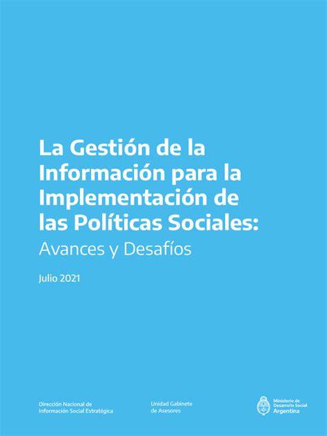 La Gestion De La Informacion Para La Implementacion De Las Politicas Sociales Pdf Politica