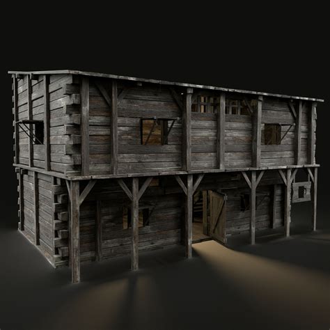 Artstation Medieval Inn Fantasy Tavern Wooden Pub Restaurant Bar