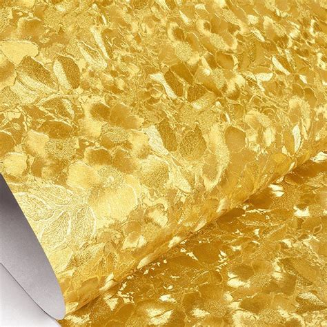 Floral Gold Foil Wallpaper Gold Embossed Feature Background For Living ...