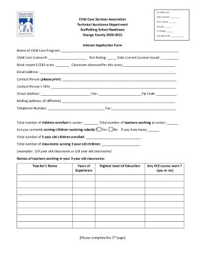 Fillable Online Orange County Interest Application Form Fax