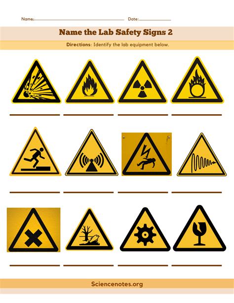 Safety Symbols For Science Worksheet