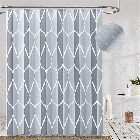 Extra Long Shower Curtain 72x84 Inch Long Waffle Weave Water Repellent