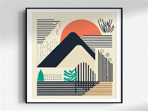 Minimalist Nature Art Print: Tranquil Landscapes With - Etsy