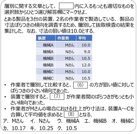 Qc検定3級対策 模擬問題 ～層別編～ Qcとらのまき