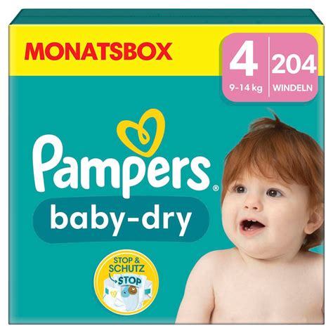 Pampers Windeln baby dry Monatsbox Größe Gr 4 9 14 kg für Babys und