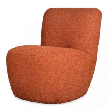 Fauteuil Eve Tissu Bouclette Rouille L58 P73 H71Cm Opjet 015795