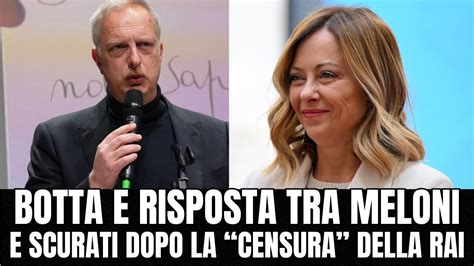 MELONI SCURATI DURO BOTTA E RISPOSTA DOPO IL CAOS PER LA CENSURA