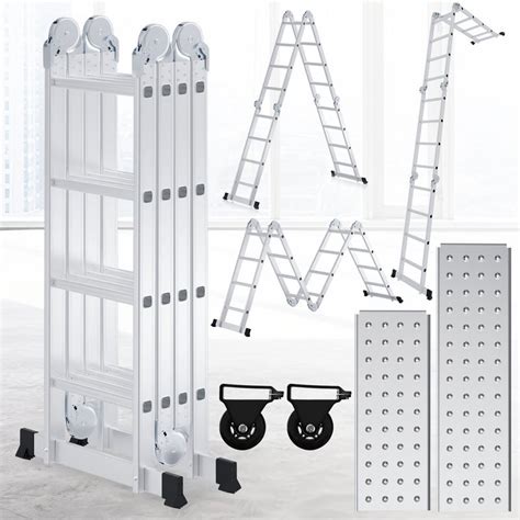 Echelle pliante Echelle télescopique 4x4 470cm en aluminium Echelle