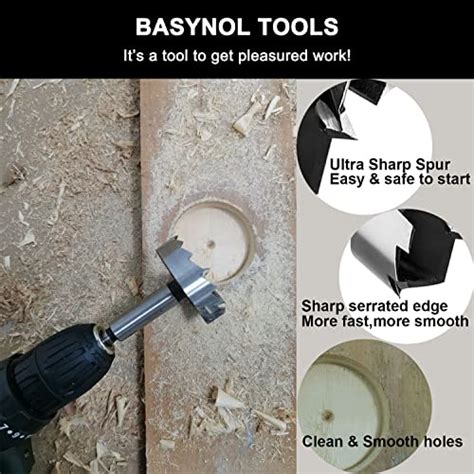 Basynol Forstner Drill Bit Set 1 7 8 Inch High Speed Carbide Steel Forstner Drill