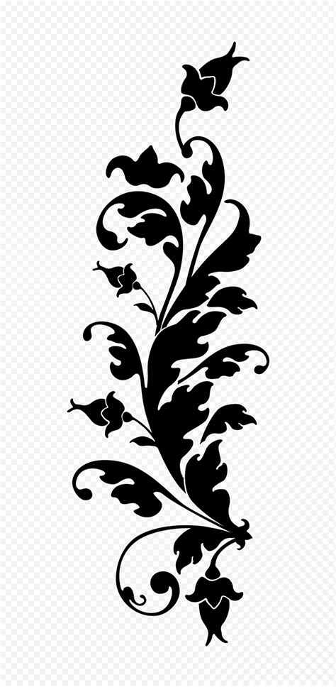 Arte Vectorial Floral Negro Png Klipartz