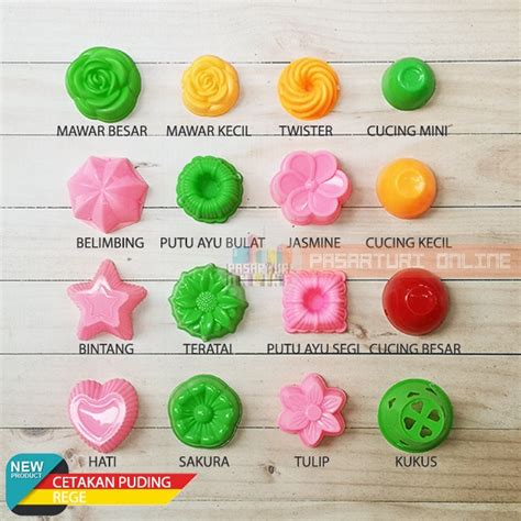 Jual Lusin Cetakan Puding Jelly Rege Mawar Twister Cucing Belimbing