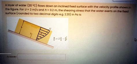 SOLVED A Layer Of Water Flows Down An Inclined Fixed Surface With The