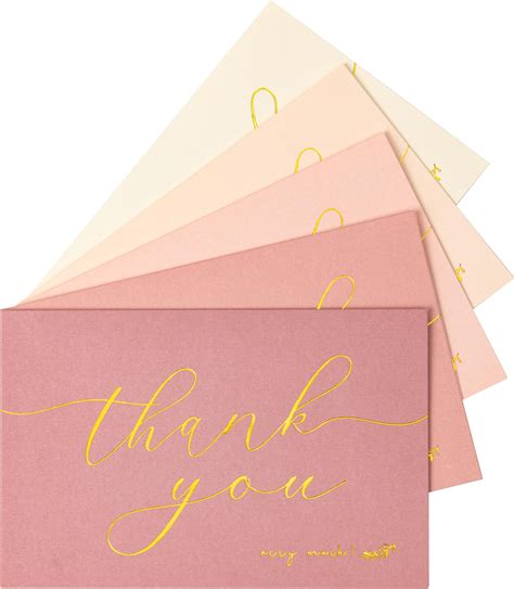 Amazon Crisky 50 Pcs Dusty Rose Thank You Cards With 50 Envelopes