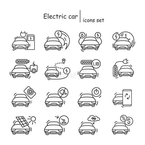 Auto Elettrica Con Indicatore Della Batteria Simbolo Del Livello Di