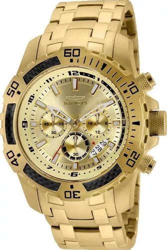 Reloj Pulsera Invicta De Cuerpo Color Dorado Anal Gico Para