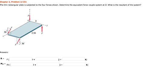 Solved The Thin Rectangular Plate Is Subjected To The Four Chegg