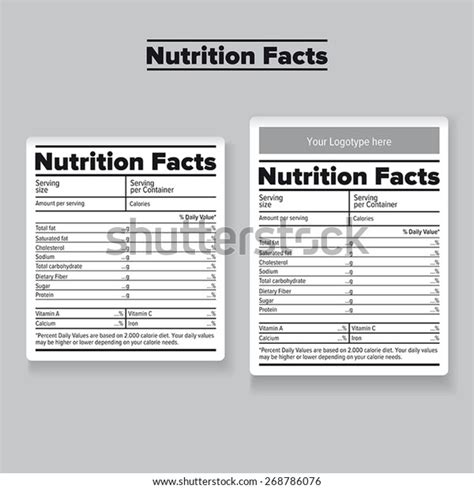 Nutrition Facts Label Sticker Stock Vector Royalty Free