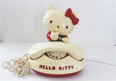 Vintage 1970s Hello Kitty Rotary Red Telephone Made In Japan Sanrio Etsy