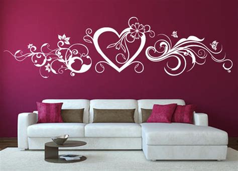 Wandtattoo Floral Herz Liebe Schlafzimmer WallArt XXL Etsy