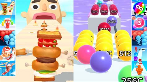 Satisfying Video Mobile Games Sandwich Runner Vs Ball Run