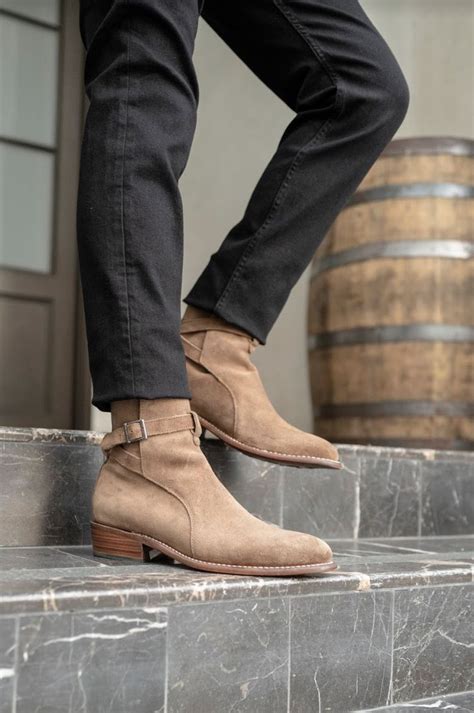 Mens Rogue Jodhpur Boot In Taupe Suede Thursday Boot Company Black Chukka Boots Chelsea