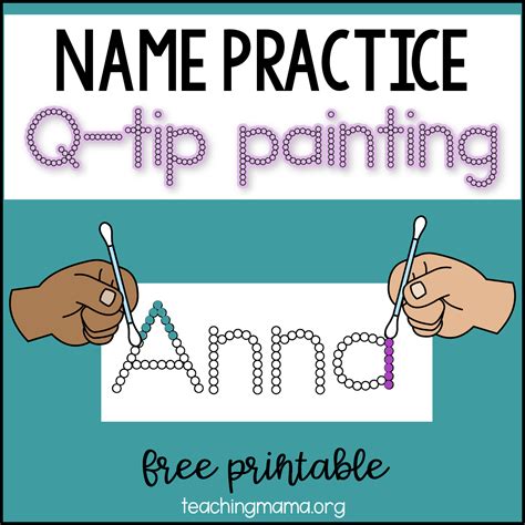 Name Practice Q-tip Painting - Teaching Mama