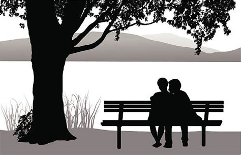 Best Couple Sitting On Bench Illustrations, Royalty-Free Vector ...