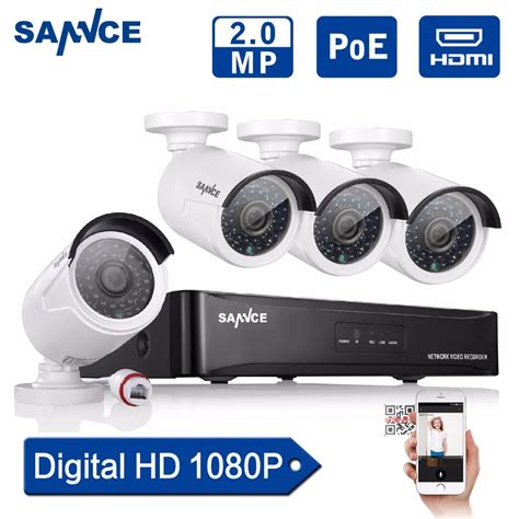 Sannce Ch P Poe Cctv System Full Hd Poe Cctv Nvr Kit Mp