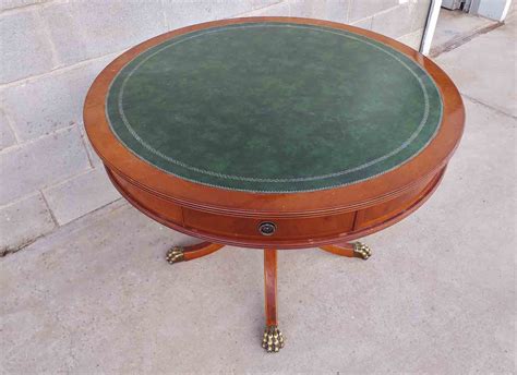 Mesa De Juego Antigua Estilo Ingl S Regencia Cuero Verde Mesa