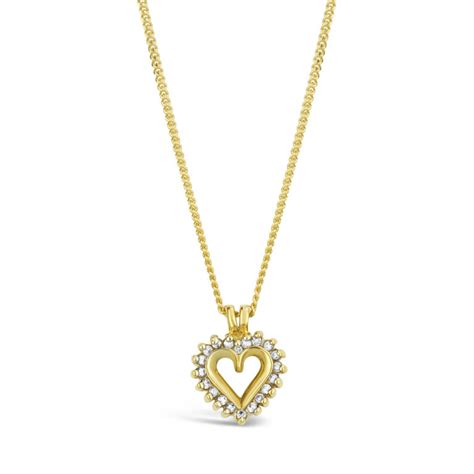 Yellow Gold Diamond Small Heart Pendant Necklace Pd00116 Edwards And Davies