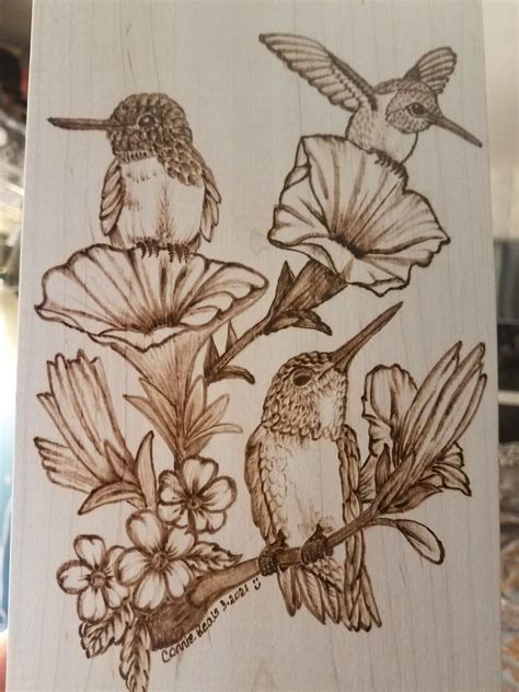 Hummingbirds In 2021 Wood Burning Patterns Wood Burning Art